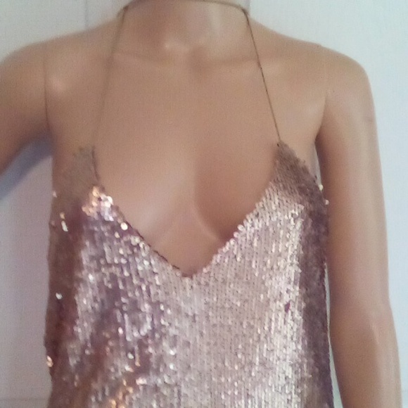 Gold sequin mini dress - Picture 2 of 9